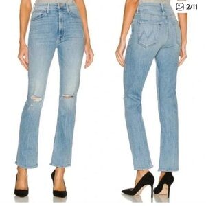 MOTHER High Rise Dreamer Jeans in Light Blue